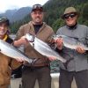 Three men and three salmon caught