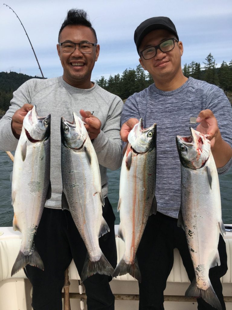 Four salmon for two fine gentlemen