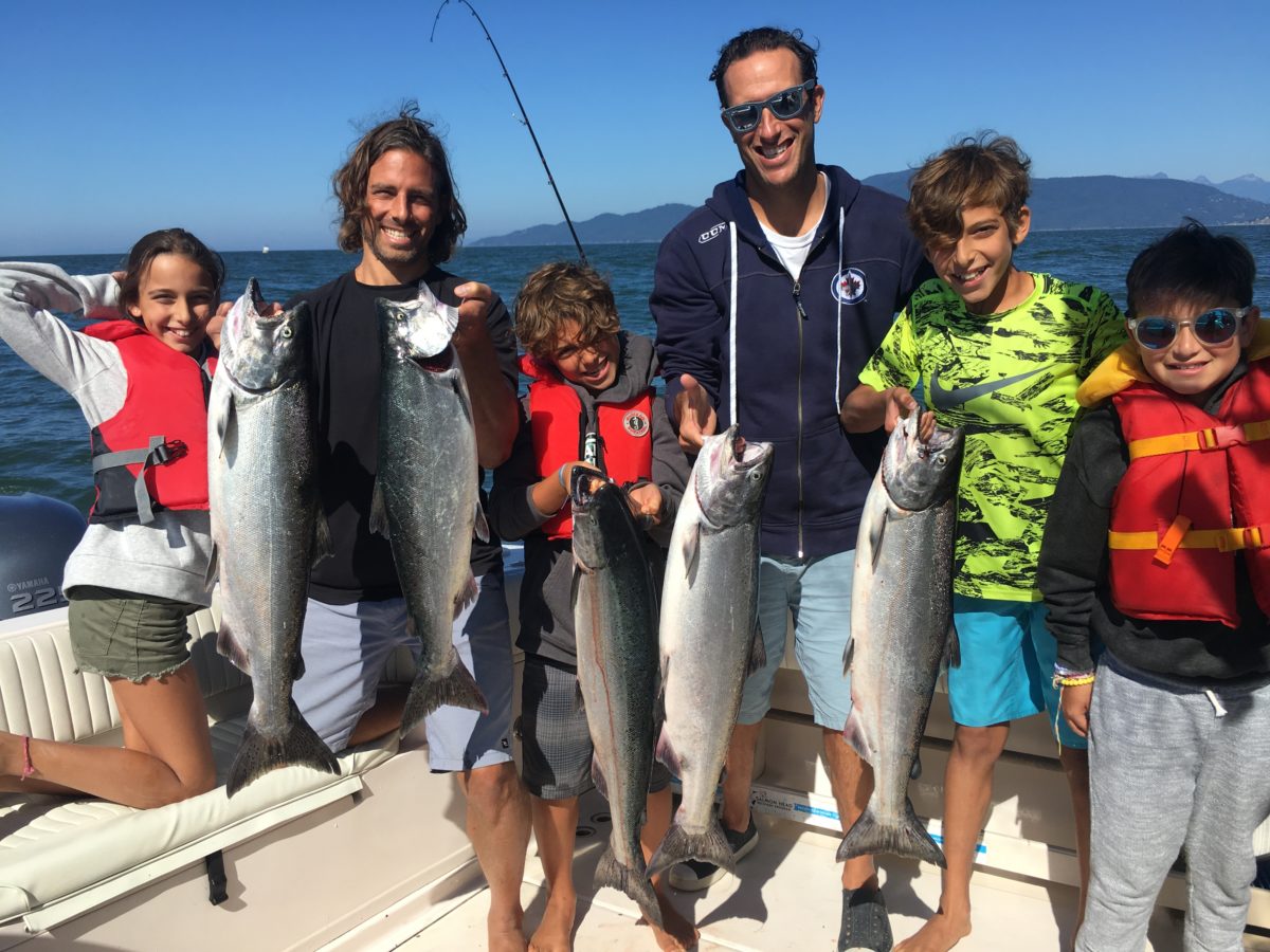 Kids holding a fish - Vancouver Salmon Fishing Report: August 30, 2019