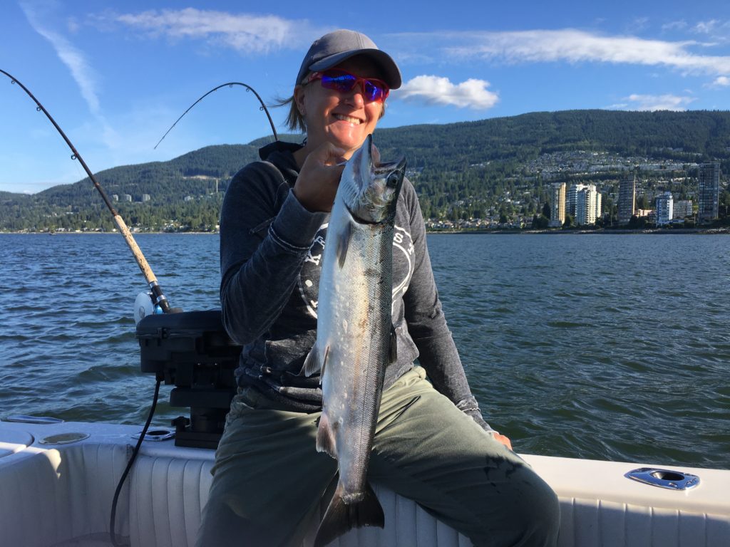 Holding the fish - Vancouver Salmon Fishing Report: August 7, 2020